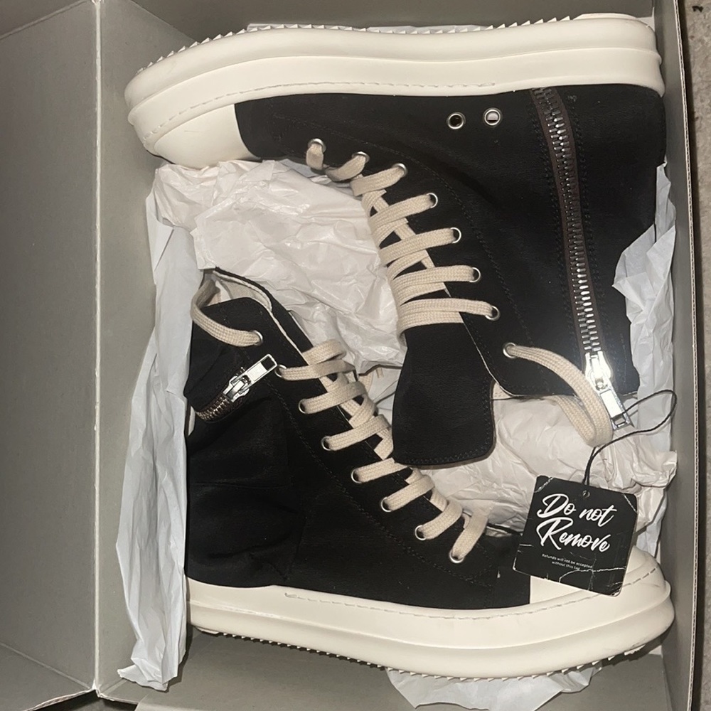 Rick Owens DRKSHDW High Top Zipped Cargo Sneakers SIZE 39